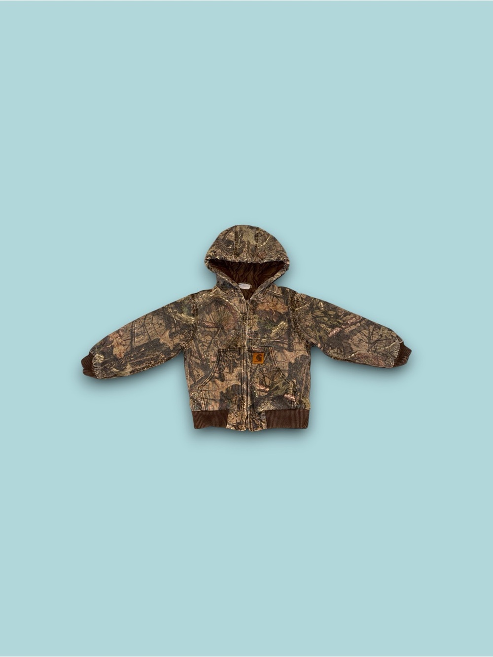 Vintage Carhartt woodland camo full zip jacket kids size 4-5 XXS